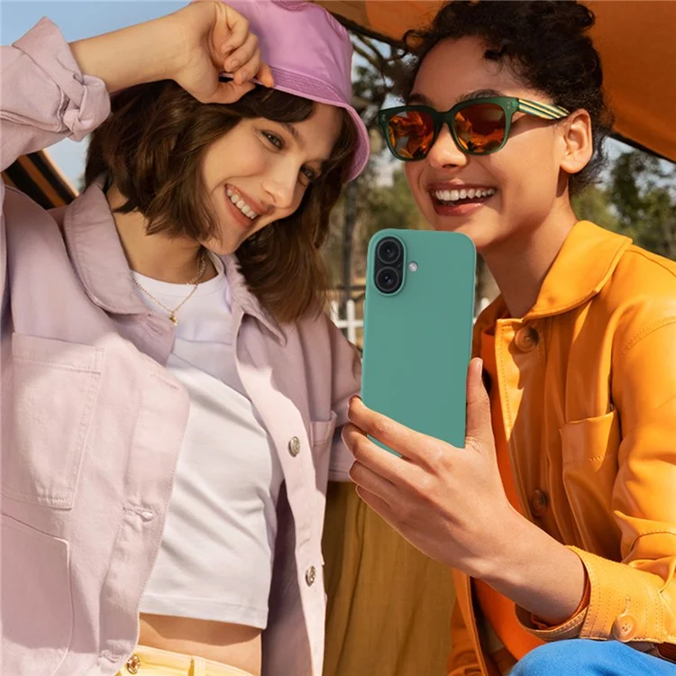 Für iPhone 16 Case Flüssiges Silikon Weiches Futter Stoßfest Handyhülle - Dunkelgrün