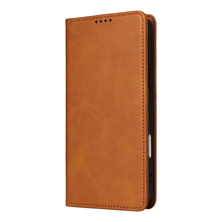 For iPhone 16 Pro Case RFID Blocking PU Leather Folio Flip Phone Cover - Marrone