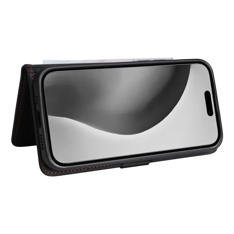 BETOPNICE 005 Funda para iPhone 16 Pro Max Desmontable 2 en 1 Cartera de Cuero Funda de Teléfono - Negro