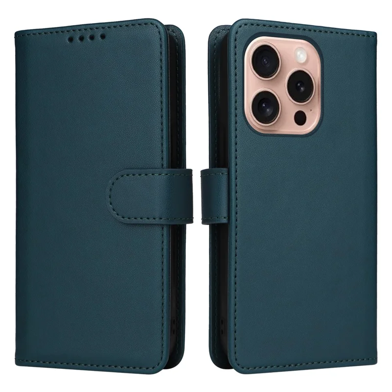 For iPhone 16 Pro Magnetic Case BETOPNICE Detachable PU Leather Phone Cover with Strap - Blue
