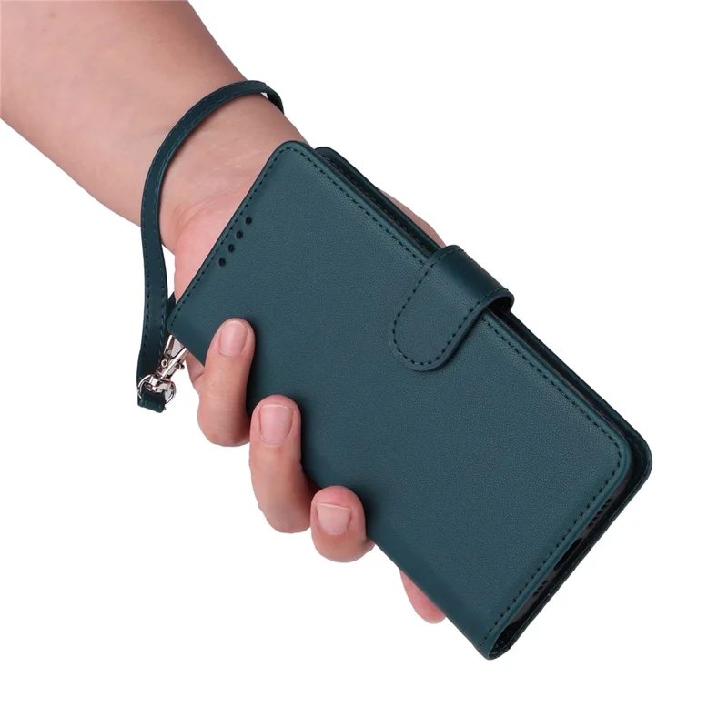 For iPhone 16 Pro Magnetic Case BETOPNICE Detachable PU Leather Phone Cover with Strap - Blue