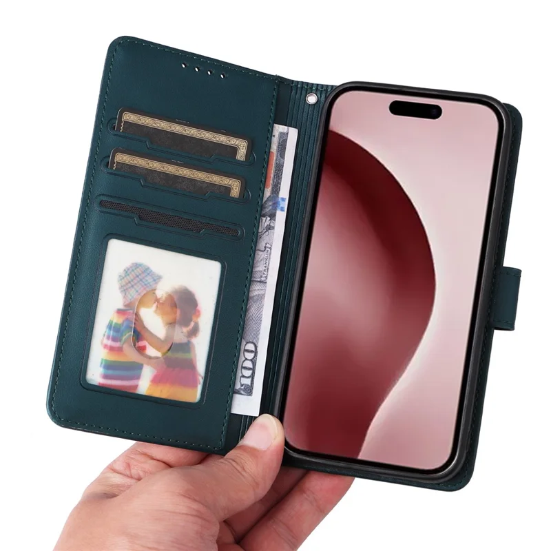 For iPhone 16 Pro Magnetic Case BETOPNICE Detachable PU Leather Phone Cover with Strap - Blue