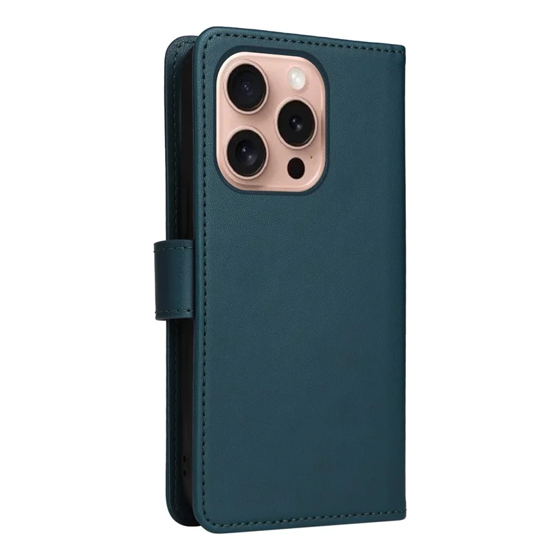 For iPhone 16 Pro Magnetic Case BETOPNICE Detachable PU Leather Phone Cover with Strap - Blue