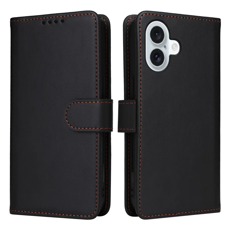 BETOPNICE 005 Custodia per iPhone 16 Plus in Pelle PU Staccabile - Nero
