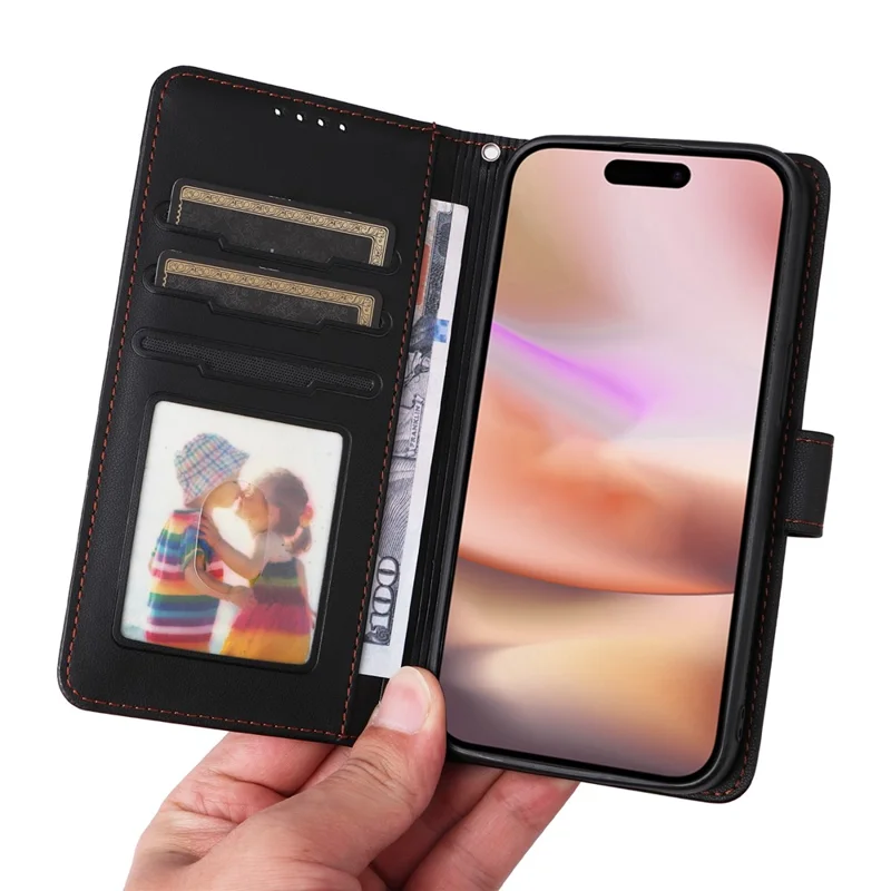 BETOPNICE 005 Custodia per iPhone 16 Plus in Pelle PU Staccabile - Nero