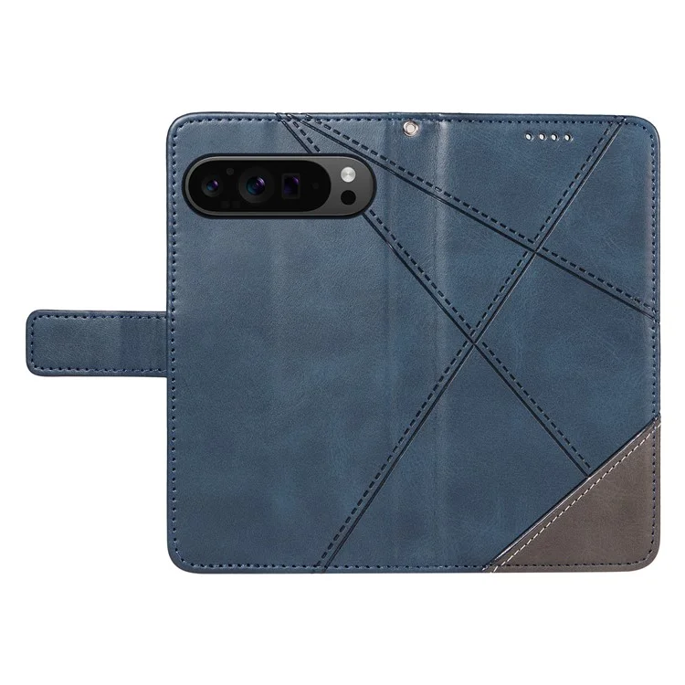 Pour étui Google Pixel 9 Pro Geometric Line Wallet Leather Phone Cover - Bleu