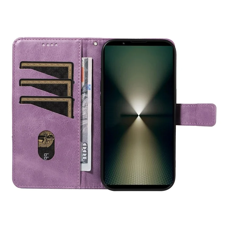 Для Sony Xperia 1 VI Чехол Геометрический Кошелек Кожаный Чехол для Телефона Складной Стенд - Пурпурный