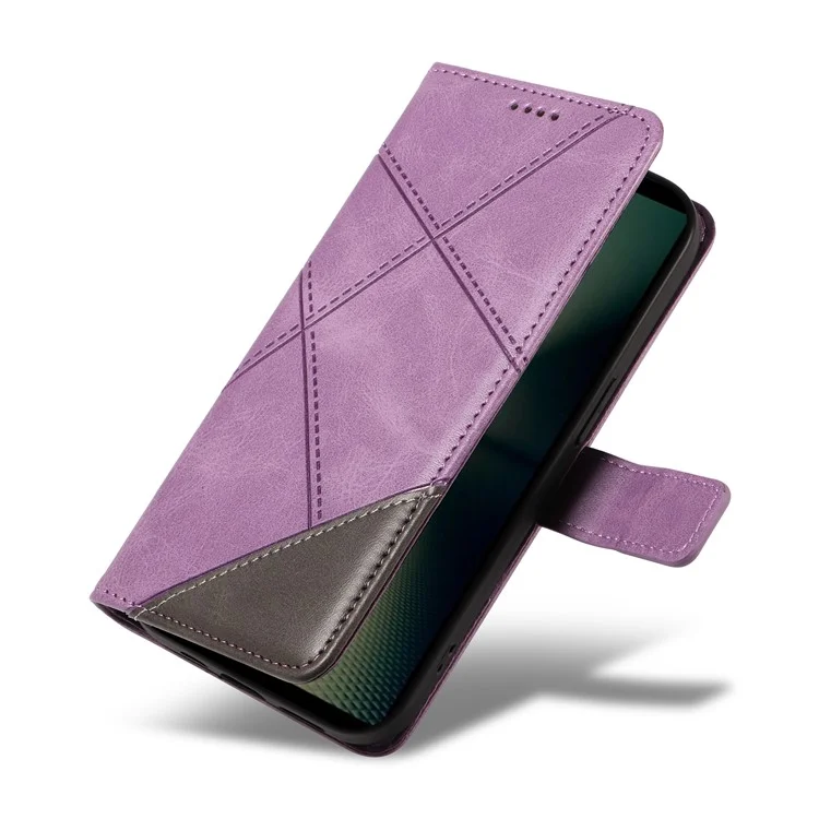 Для Sony Xperia 1 VI Чехол Геометрический Кошелек Кожаный Чехол для Телефона Складной Стенд - Пурпурный