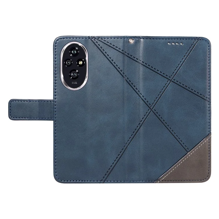 For Honor 200 5G Wallet Case Geometric Line Flip Leather Phone Cover Calf Texture - Blue