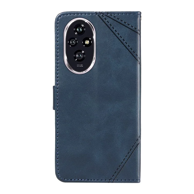 For Honor 200 5G Wallet Case Geometric Line Flip Leather Phone Cover Calf Texture - Blue