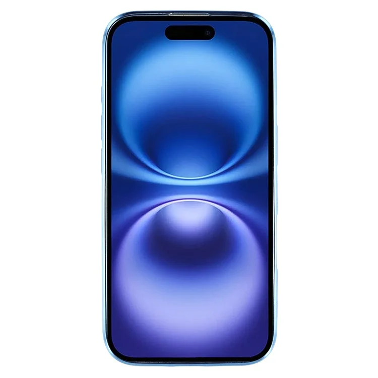 KADEM Funda para iPhone 16 Plus Diseño Degradado Brillante Floral TPU Funda para Teléfono con Cordones - Azul