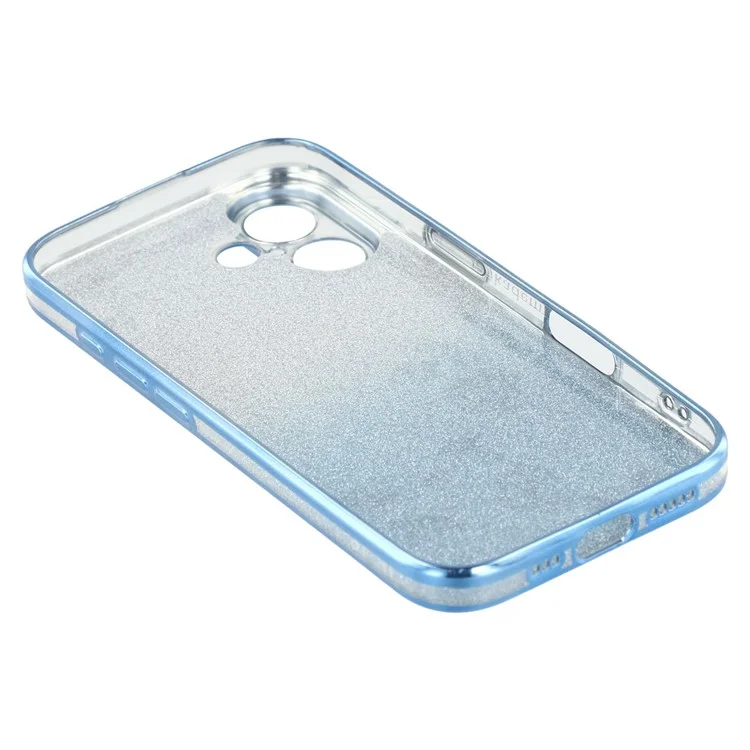 KADEM Funda para iPhone 16 Plus Diseño Degradado Brillante Floral TPU Funda para Teléfono con Cordones - Azul