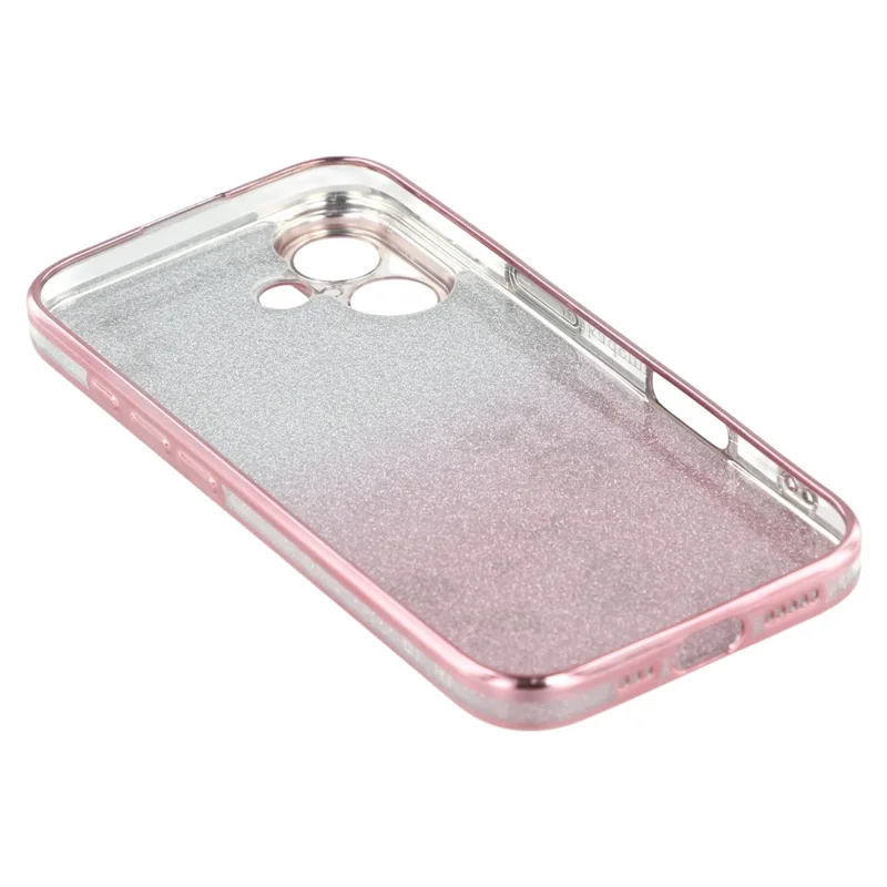 KADEM For iPhone 16 Case TPU Bling Glitter Phone Cover Gradient Shiny Design - Rose Gold