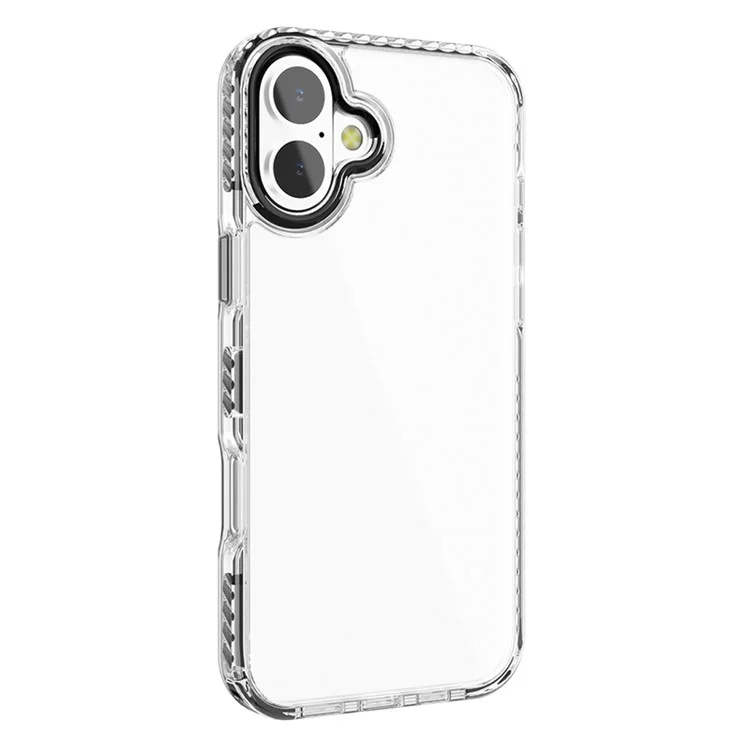 Чехол C2 Series для iPhone 16, гибридный, прозрачный, с жесткой пластиковой основой и мягким TPU-покрытием - черный