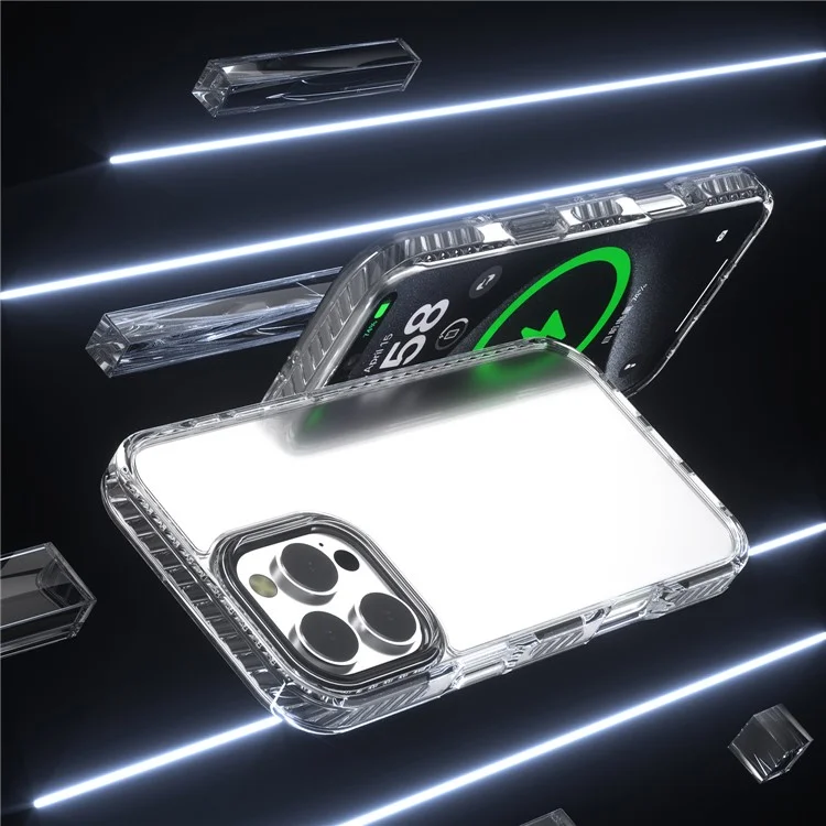 C2 Series For iPhone 16 Pro Max Case TPU+PC Ultra Crystal Transparent Phone Cover - Schwarz