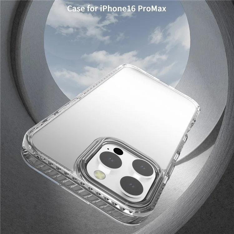 C2 Series For iPhone 16 Pro Max Case TPU+PC Ultra Crystal Transparent Phone Cover - Schwarz