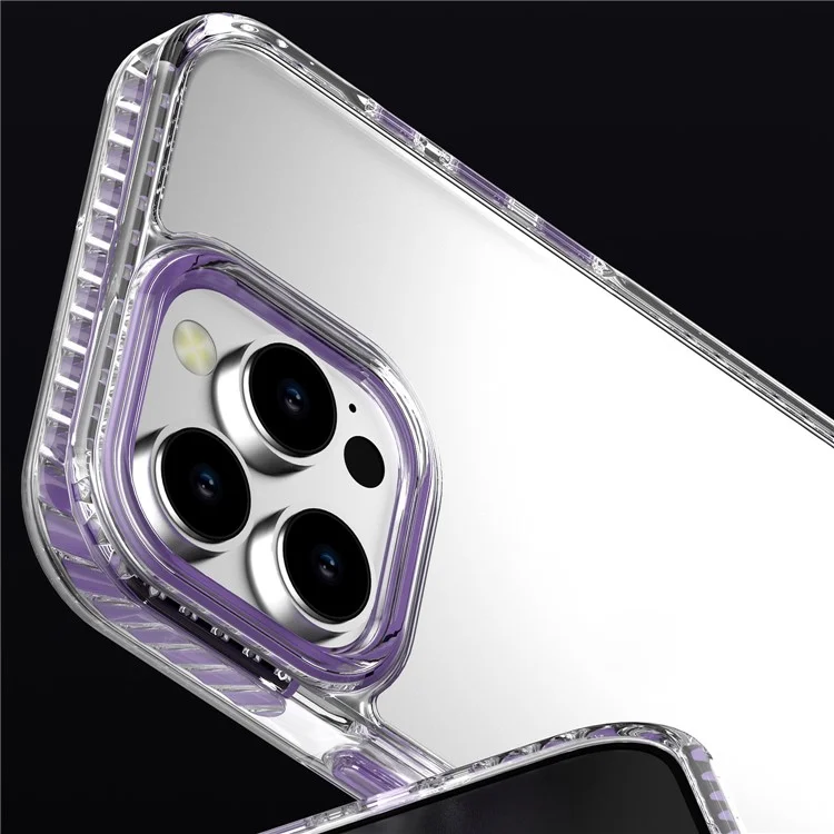 C2 Series For iPhone 16 Pro Max Case TPU+PC Ultra Crystal Transparent Phone Cover - Schwarz