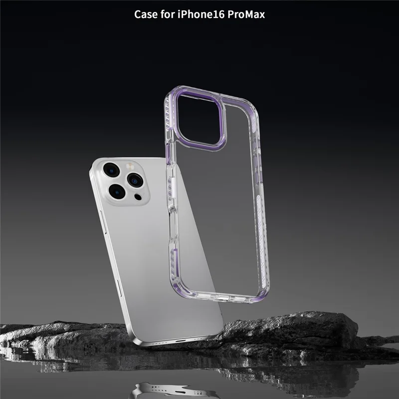 C2 Series For iPhone 16 Pro Case TPU+PC Anti-Scratch Clear Back Phone Cover - White