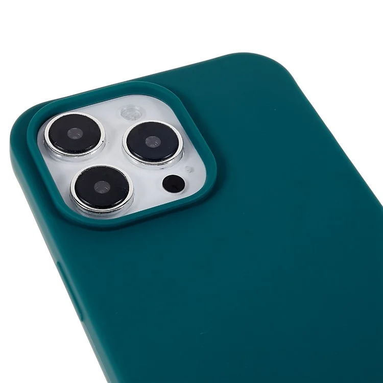 Funda de Teléfono con Cordón para iPhone 16 Pro, Tapa TPU Suave Mate - Verde Oscuro