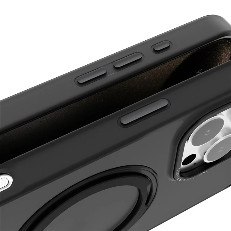 Per iPhone 16 Pro Case Invisible Magnetic Kickstand TPU+PC Frosted Phone Cover Skin-Touch - Nero