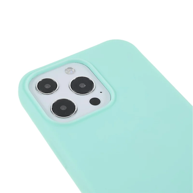 For iPhone 16 Pro Crossbody Case Soft TPU Phone Cover with Adjustable Lanyard - Mint Green