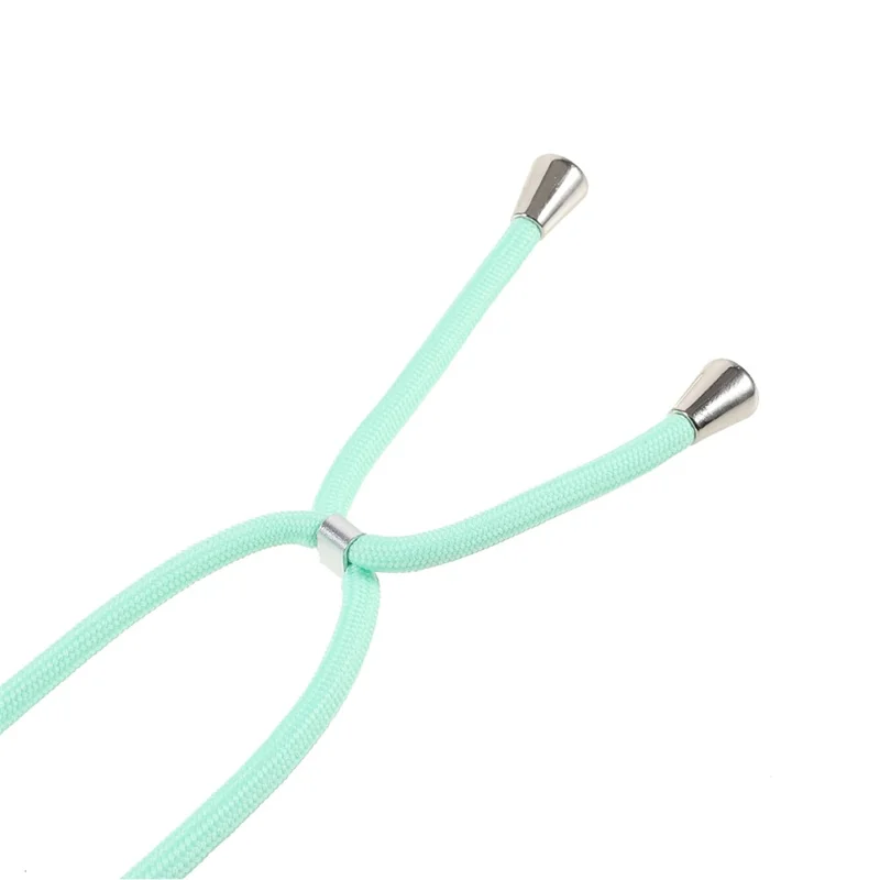For iPhone 16 Pro Crossbody Case Soft TPU Phone Cover with Adjustable Lanyard - Mint Green