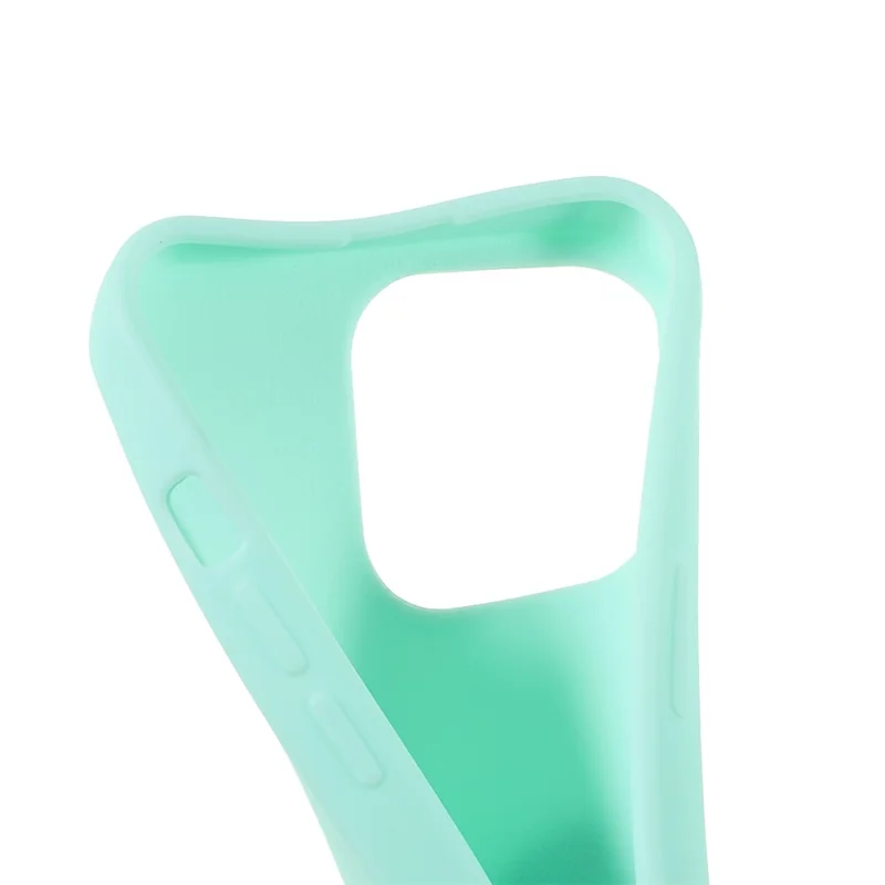 For iPhone 16 Pro Crossbody Case Soft TPU Phone Cover with Adjustable Lanyard - Mint Green
