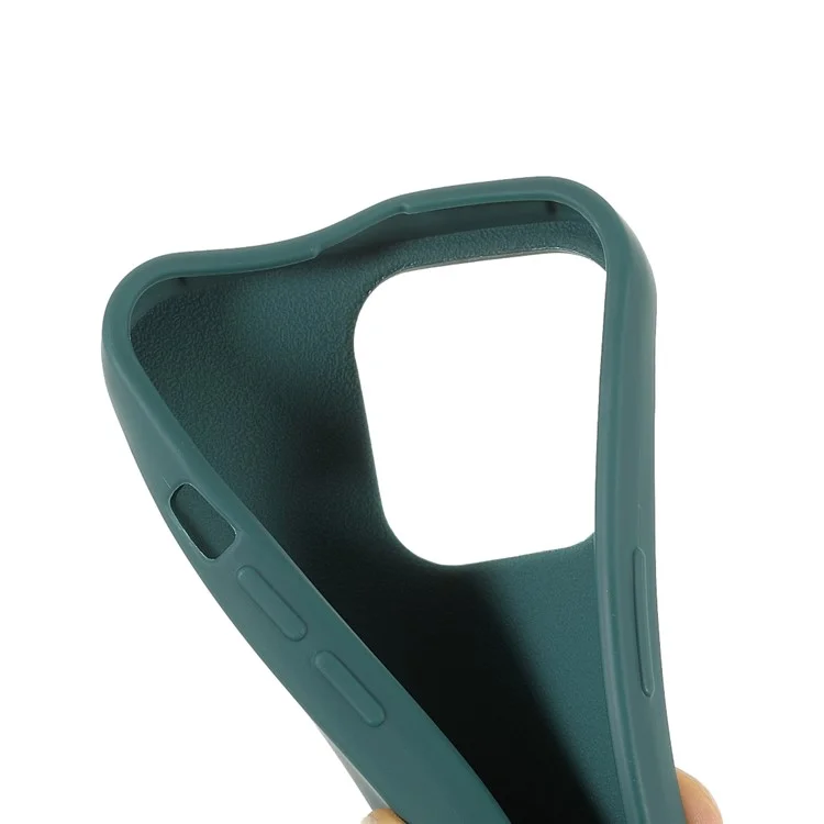 For iPhone 16 Pro Max Case TPU Soft Shockproof Phone Cover with Adjustable Lanyard - Dark Green