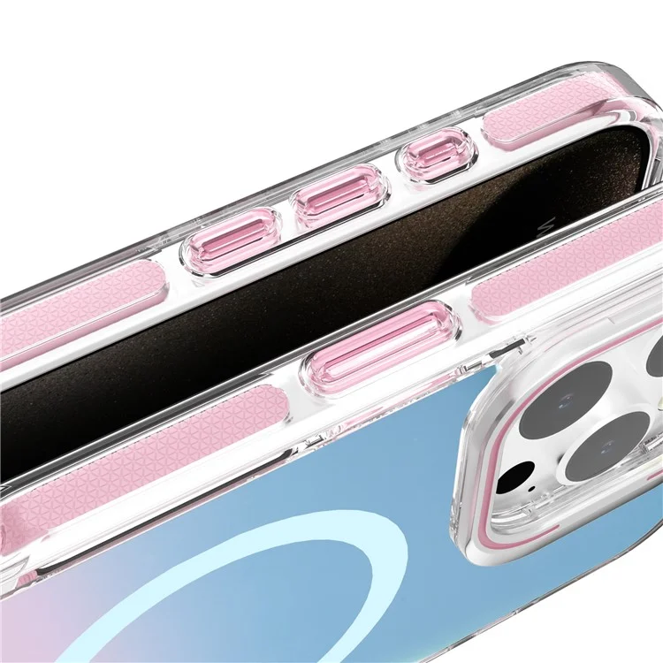 J2 Series For iPhone 16 Pro Max Magnetic Case with Lens Frame Kickstand TPU+PC Laser Phone Cover - Orange