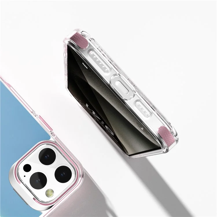 Étui pour iPhone 16 Pro J2 Series avec cadre de lentille, support et couverture de téléphone en TPU+PC, dos irisé au laser - Matcha Green