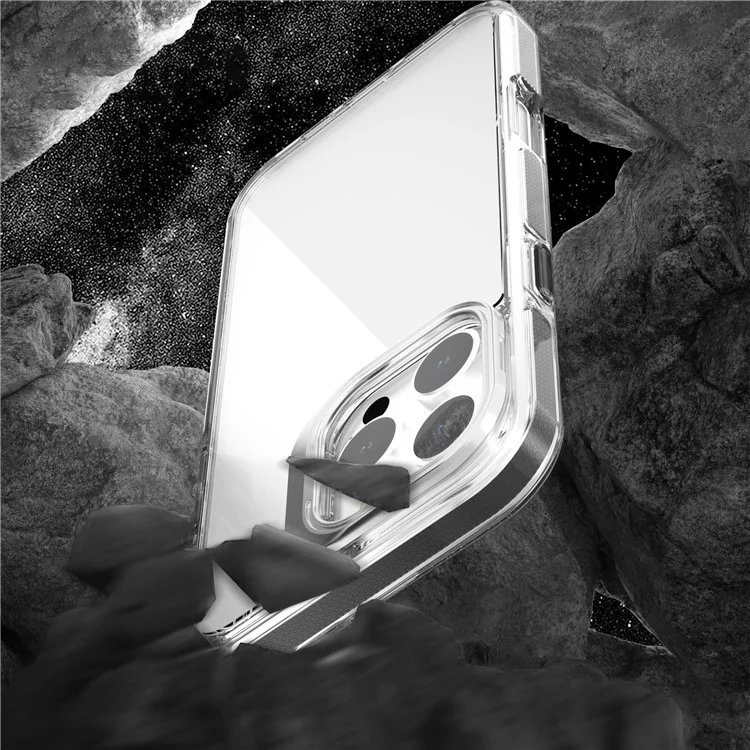 J2 Series For iPhone 16 Pro Case Transparent Back PC+TPU Phone Cover Lens Frame Kickstand - Orange