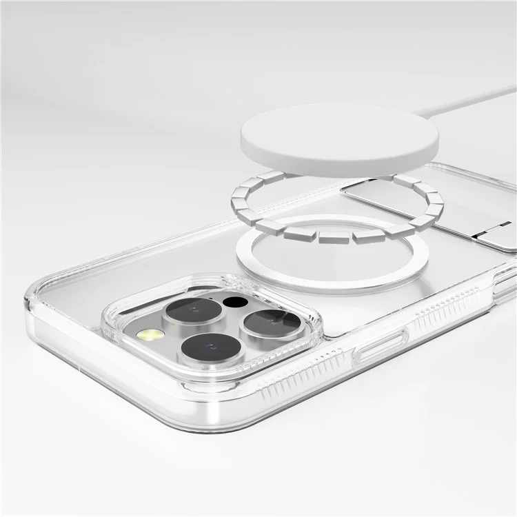 G Style For iPhone 16 Pro Case with Kickstand Compatible with Magsafe TPU + PC Phone Cover - Black