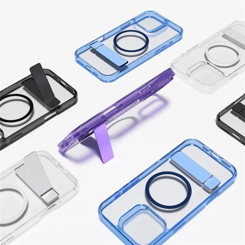 G Style For iPhone 16 Pro Case with Kickstand Compatible with Magsafe TPU + PC Phone Cover - Black
