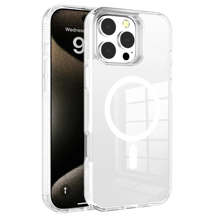 G Style Für iPhone 16 Pro Max Klar Hülle TPU+PC Stoßfest Magnetisch Handyhülle - Transparent