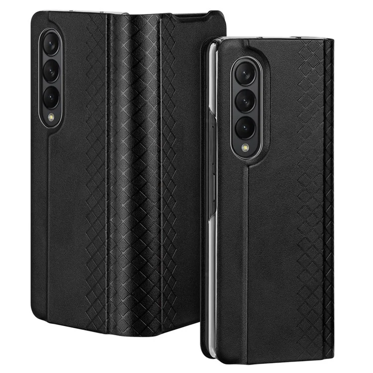 Dux Ducis Bril-Series Para Samsung Galaxy Z Fold4 5G Case de Teléfonos Cortuble Slim Cover PU Leather + PC Anti-fall Teléfono - Negro