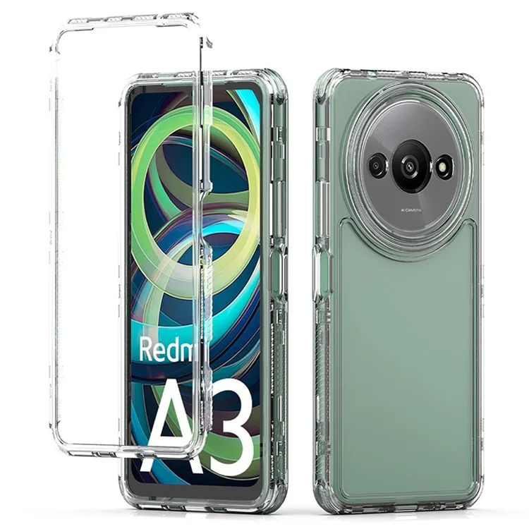 Per Xiaomi Poco C61 4G / Redmi A3 4G Custodia Antigraffio Acrilico+TPU Cover Telefono Trasparente