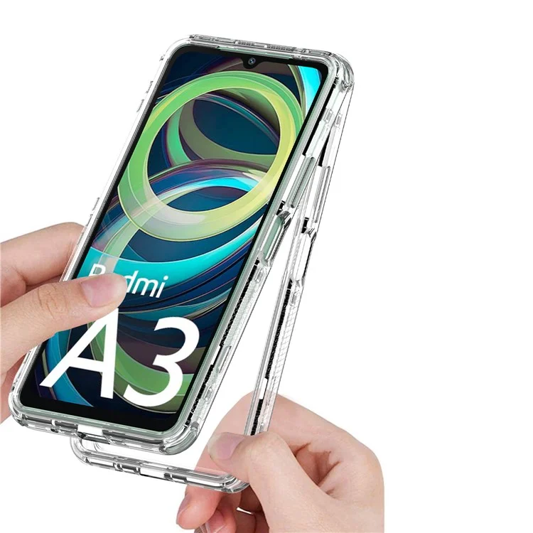Per Xiaomi Poco C61 4G / Redmi A3 4G Custodia Antigraffio Acrilico+TPU Cover Telefono Trasparente