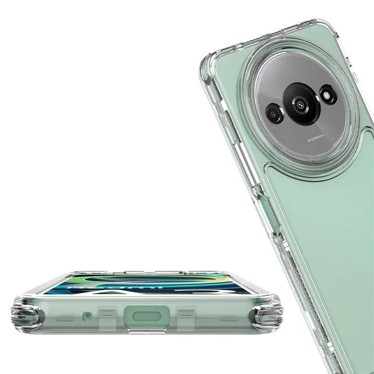 Per Xiaomi Poco C61 4G / Redmi A3 4G Custodia Antigraffio Acrilico+TPU Cover Telefono Trasparente