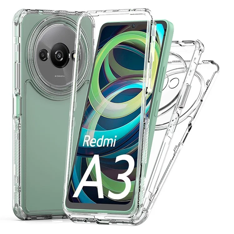 Per Xiaomi Poco C61 4G / Redmi A3 4G Custodia Antigraffio Acrilico+TPU Cover Telefono Trasparente