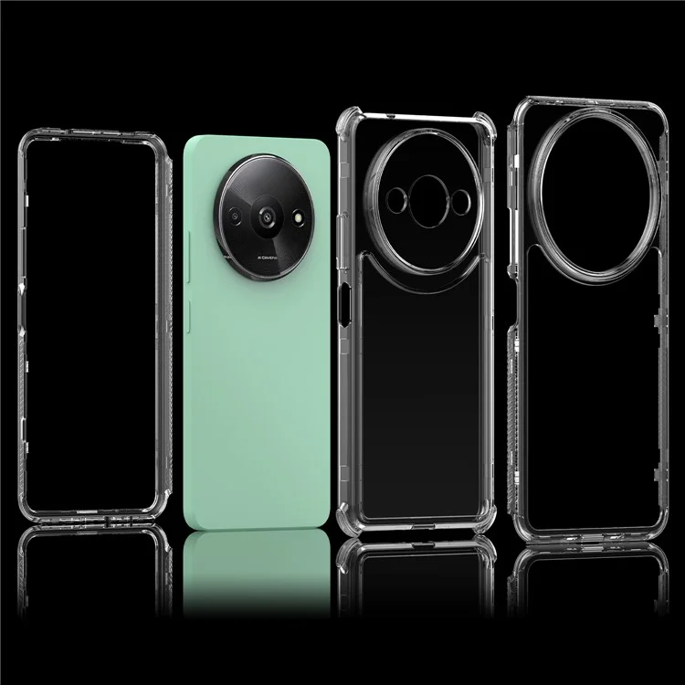 Per Xiaomi Poco C61 4G / Redmi A3 4G Custodia Antigraffio Acrilico+TPU Cover Telefono Trasparente