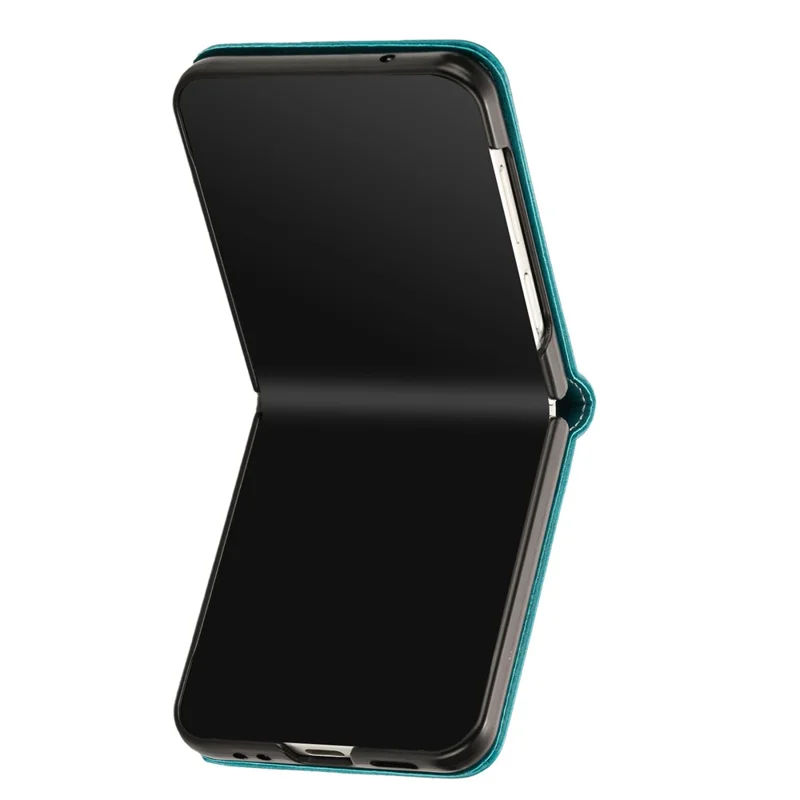 For Samsung Galaxy Z Flip7 FE 5G / Z Flip6 5G / Z Flip5 5G Case PU Leather Hard PC Phone Cover Calf Texture - Green