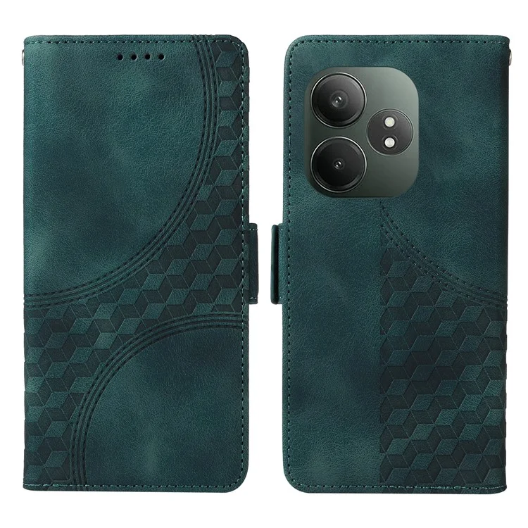 Para Realme GT 6 5G / GT Neo6 SE 5G Case Rhombus Starry Phone Leather Cover - Verde