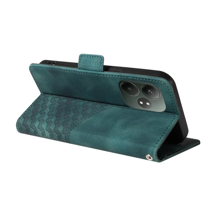 Para Realme GT 6 5G / GT Neo6 SE 5G Case Rhombus Starry Phone Leather Cover - Verde