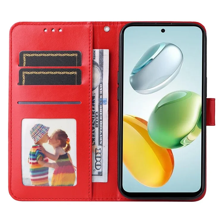 For Honor Play 60 Plus 5G Case Sunflower Imprint Leather Wallet Phone Cover - Red
