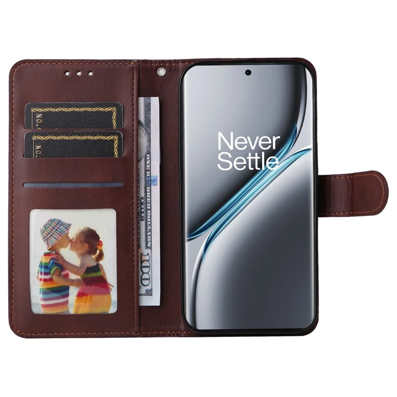 For OnePlus Ace 3 Pro 5G Case Wallet PU Leather Folio Flip Phone Cover - Brown