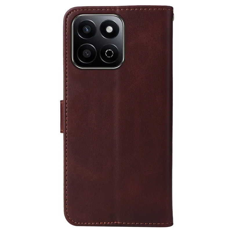 For Honor Play 60 Plus 5G Case Calf Texture Leather Phone Wallet Cover - Brown
