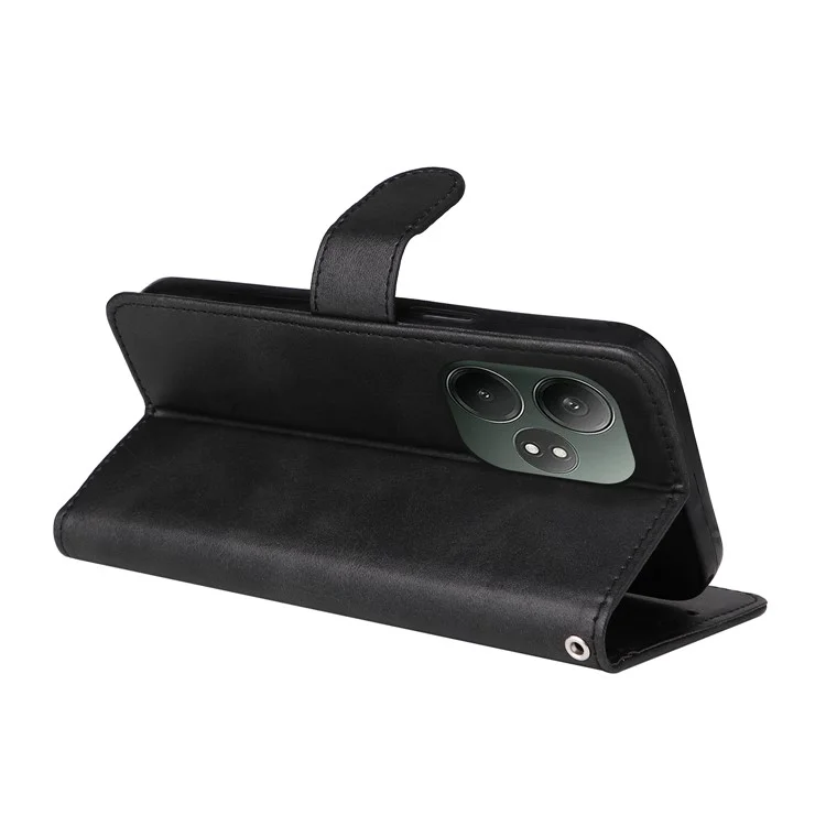Für Realme GT 6 5G / GT Neo6 SE 5G Hülle Ständer Brieftasche Leder Handyhülle - Schwarz