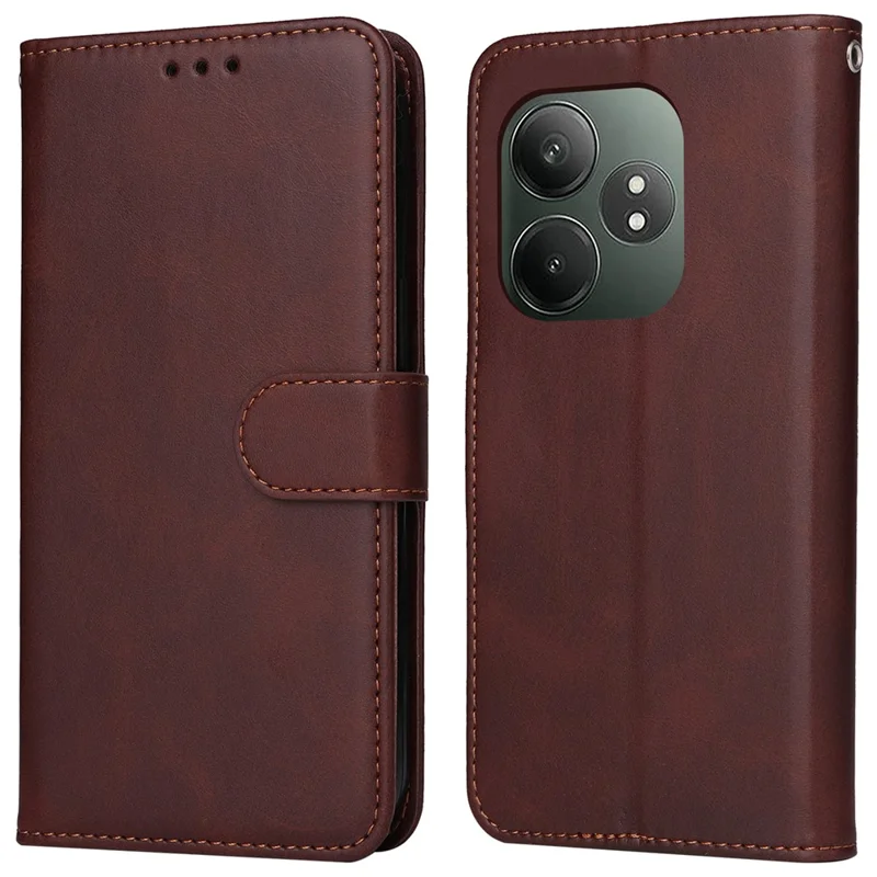 For Realme GT 6 5G / GT Neo6 SE 5G Case Stand Wallet Leather Phone Cover - Brown