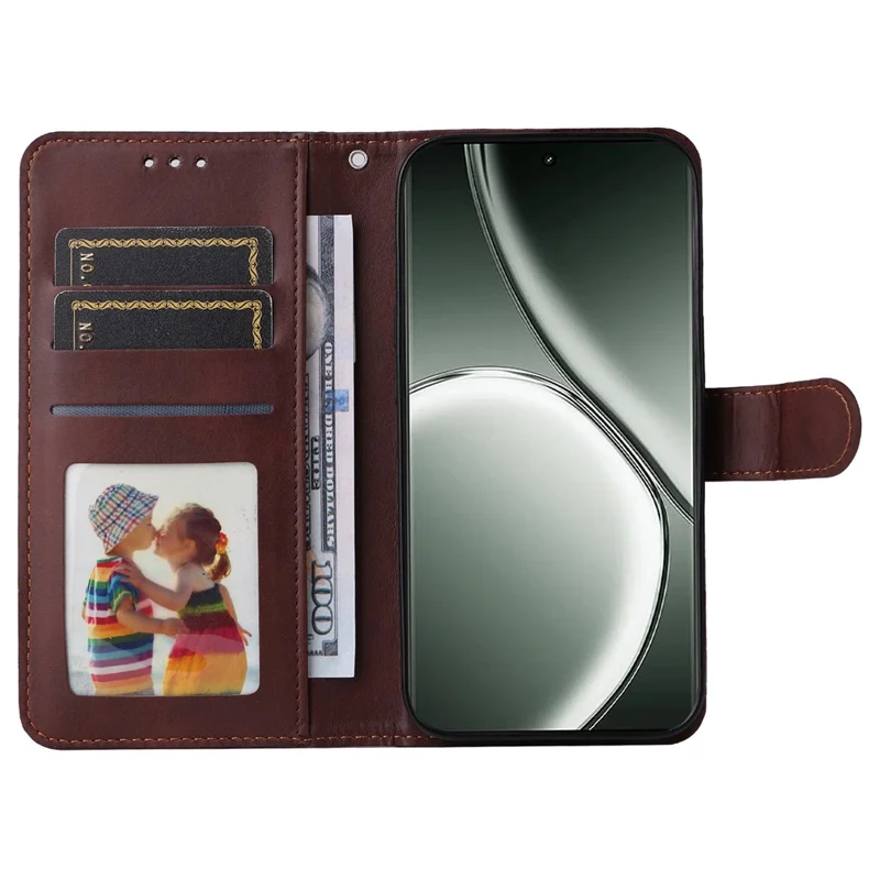 For Realme GT 6 5G / GT Neo6 SE 5G Case Stand Wallet Leather Phone Cover - Brown