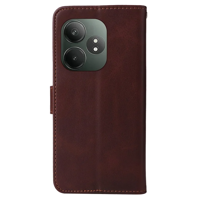 For Realme GT 6 5G / GT Neo6 SE 5G Case Stand Wallet Leather Phone Cover - Brown